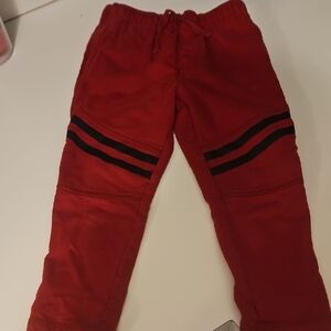 Tea Collection Red Joggers with Black Stripes